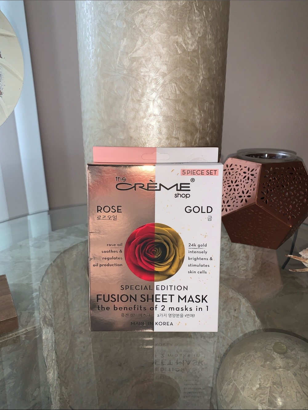 The Creme Shop Rose Gold Fusion Sheet Mask Rose Oil w/24K Gold (5 Pack) - Picture 2 of 4